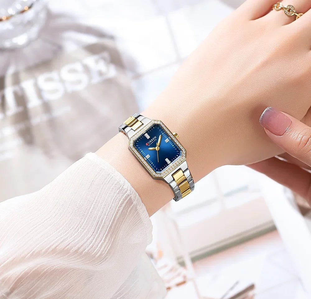 Relógio de Pulso Feminino CURREN Elegante Quartzo Luxo