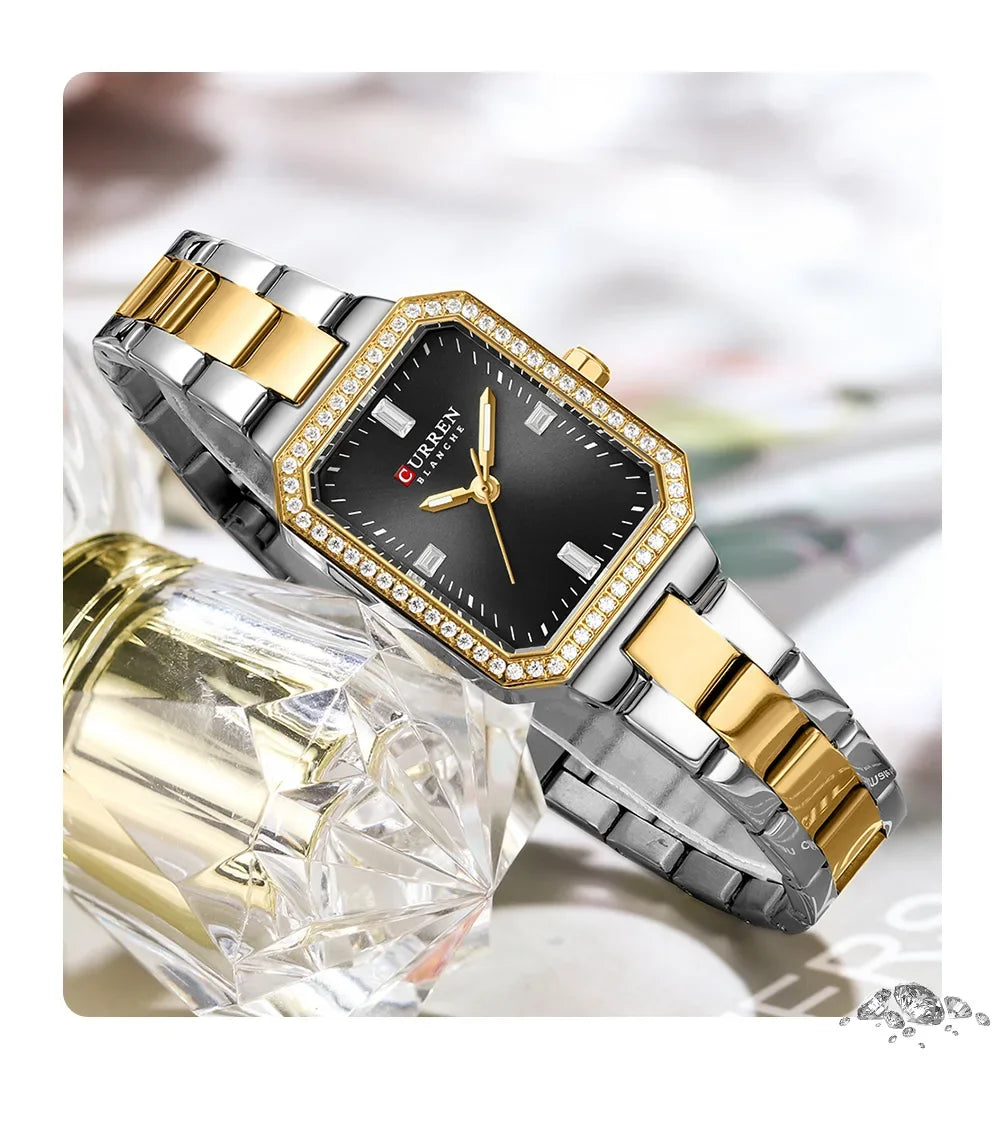 Relógio de Pulso Feminino CURREN Elegante Quartzo Luxo