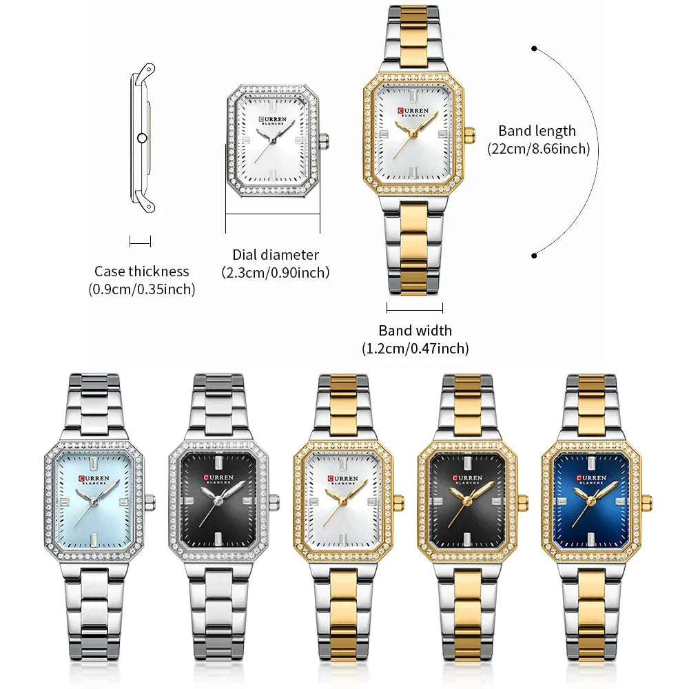 Relógio de Pulso Feminino CURREN Elegante Quartzo Luxo