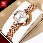Relógio Feminino OLEVS de Luxo EleganteDourado e Original Quartzo À Prova d'Água