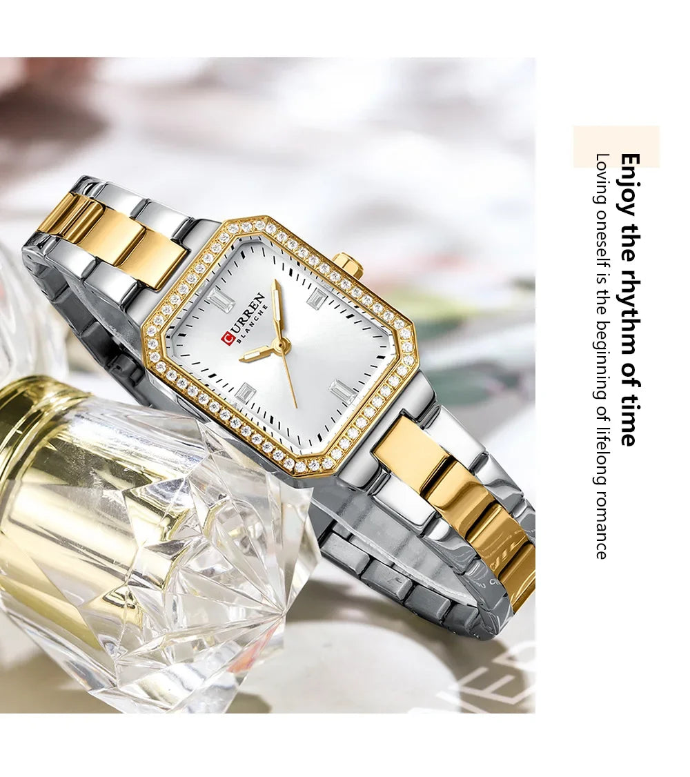 Relógio de Pulso Feminino CURREN Elegante Quartzo Luxo