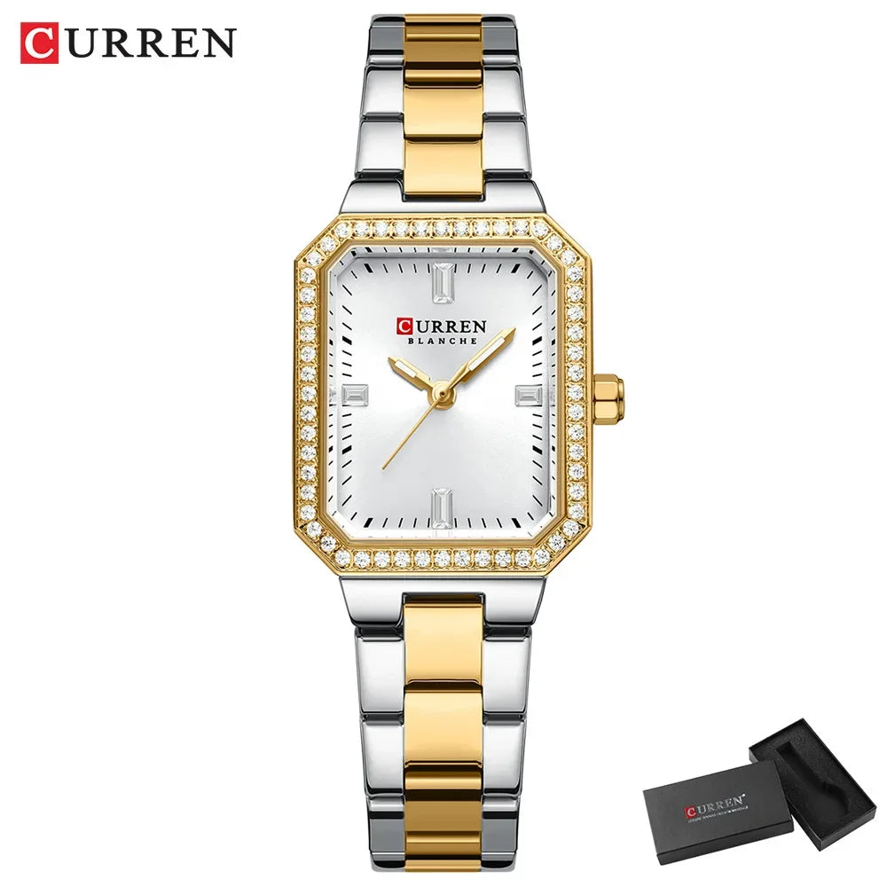 Relógio de Pulso Feminino CURREN Elegante Quartzo Luxo