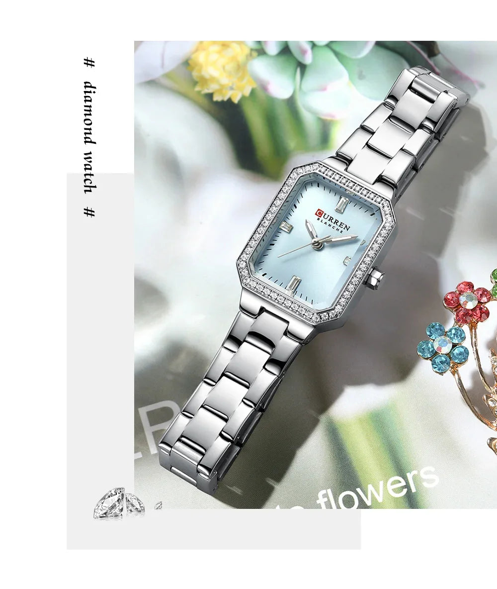 Relógio de Pulso Feminino CURREN Elegante Quartzo Luxo