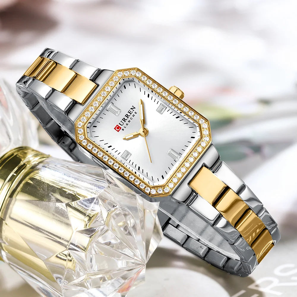 Relógio de Pulso Feminino CURREN Elegante Quartzo Luxo