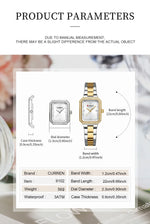 Relógio de Pulso Feminino CURREN Elegante Quartzo Luxo