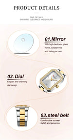 Relógio de Pulso Feminino CURREN Elegante Quartzo Luxo