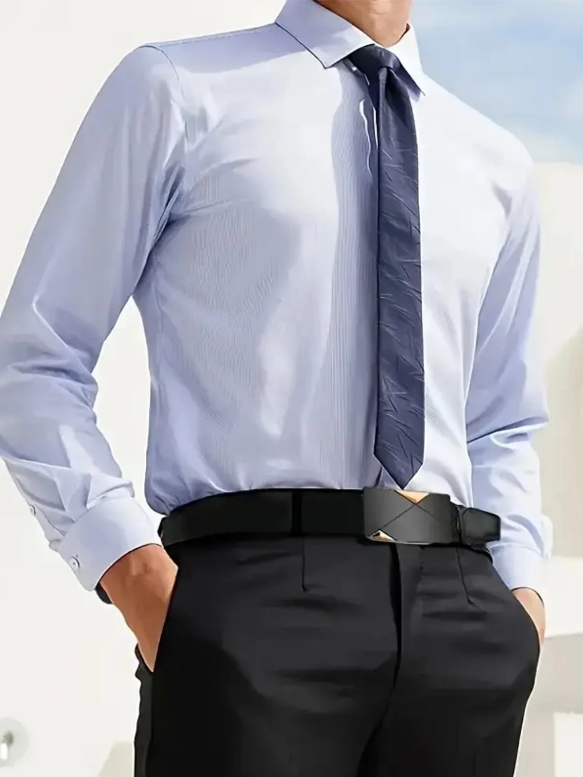 Kit Cinto Masculino Casual — Couro Sintético (3 Peças)