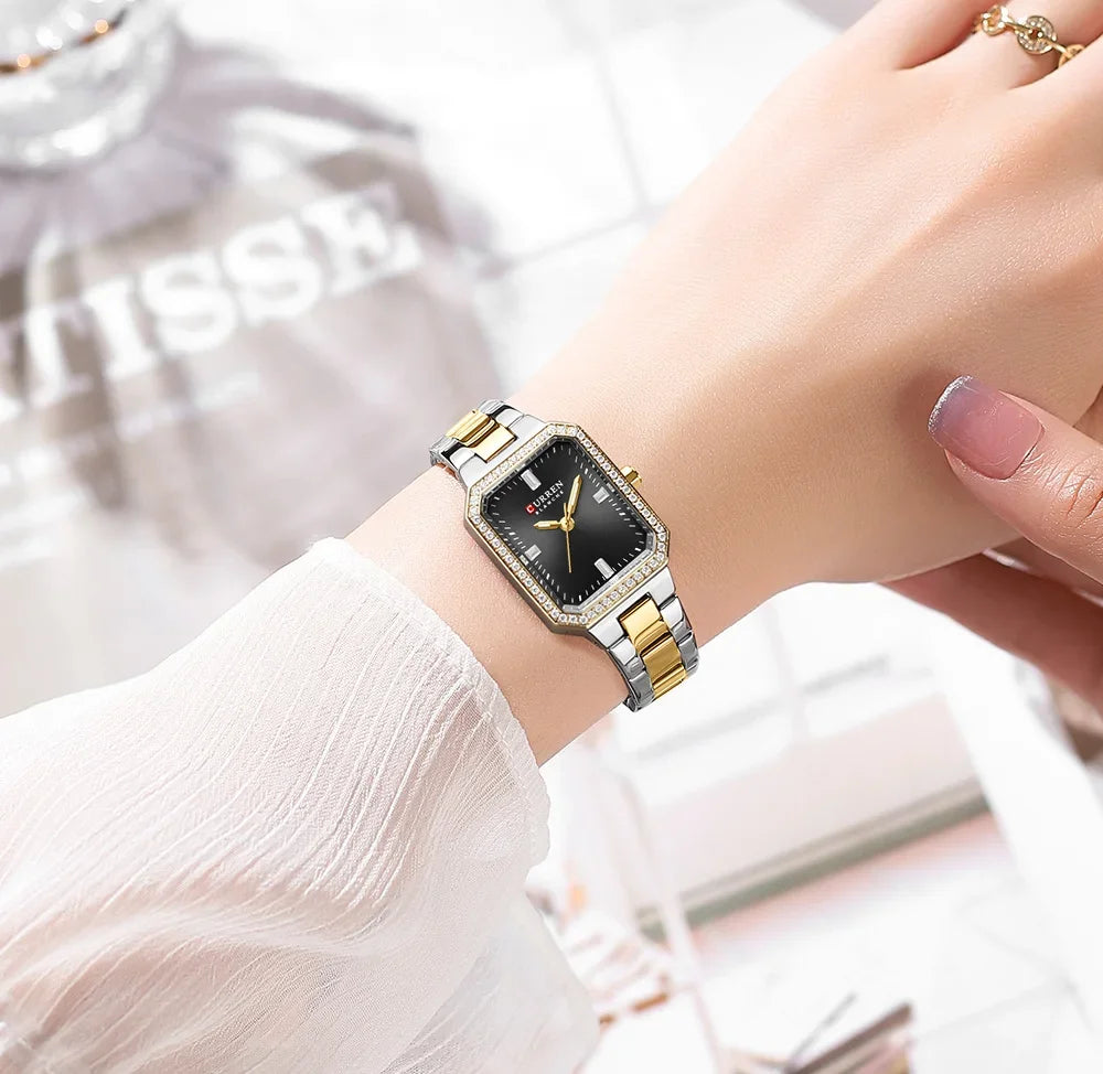 Relógio de Pulso Feminino CURREN Elegante Quartzo Luxo