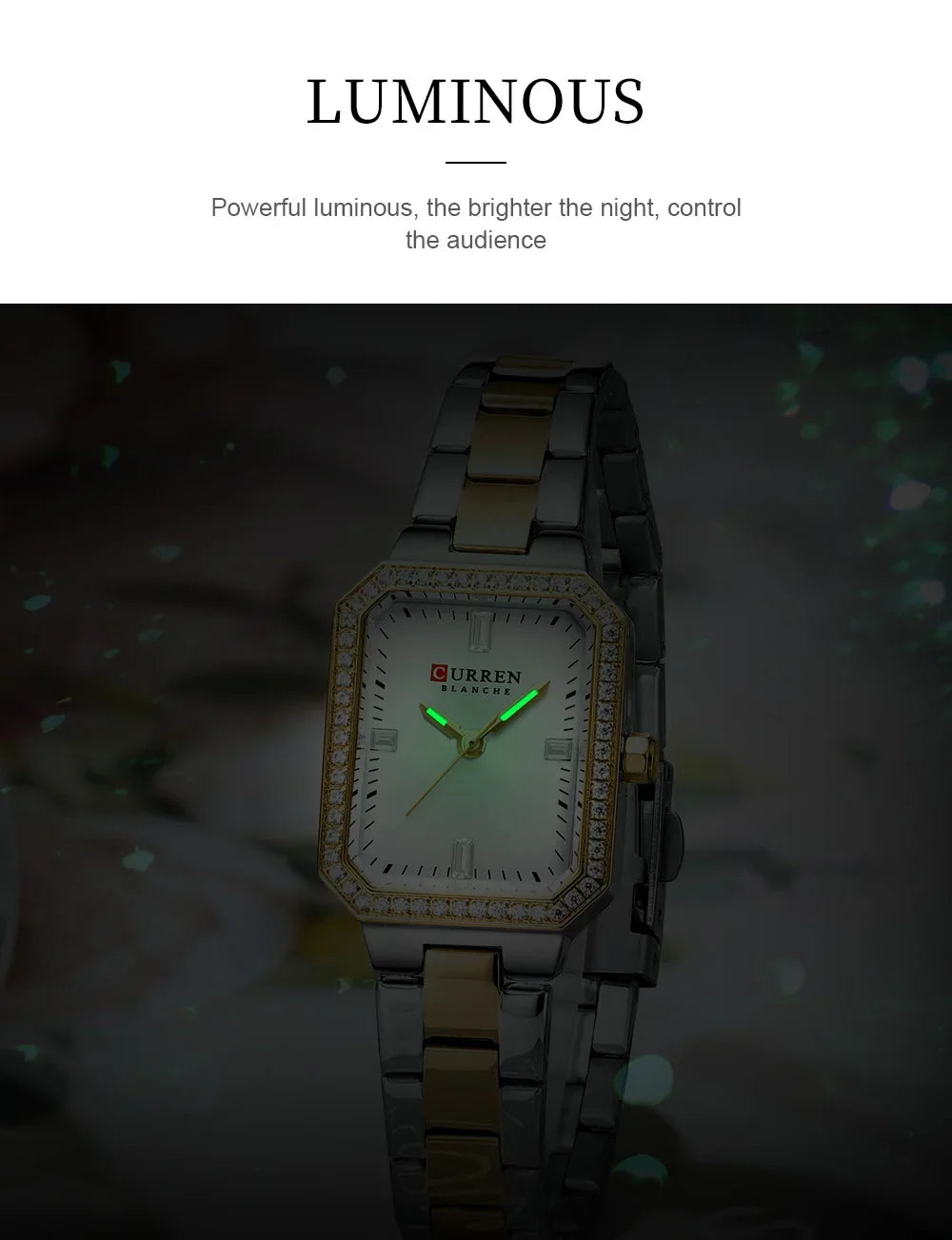 Relógio de Pulso Feminino CURREN Elegante Quartzo Luxo
