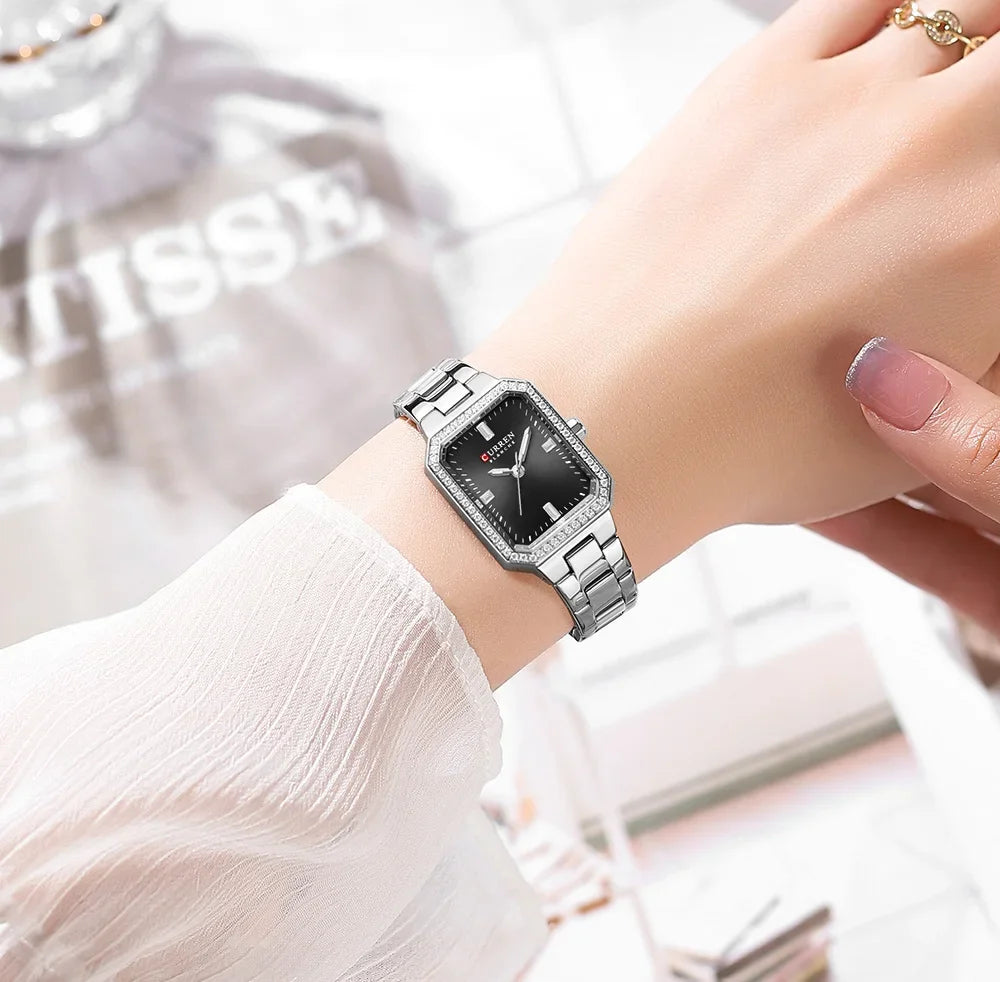 Relógio de Pulso Feminino CURREN Elegante Quartzo Luxo
