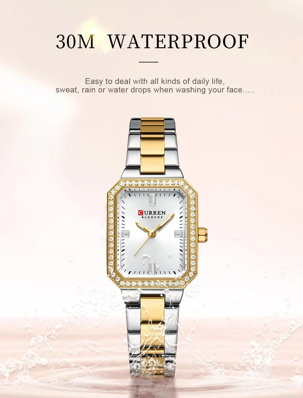 Relógio de Pulso Feminino CURREN Elegante Quartzo Luxo